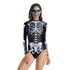 Halloween Costumes Vintage Skeleton Rose Scary Skinny 2019 Halloween Cosplay Stretchy Outfit - menochic